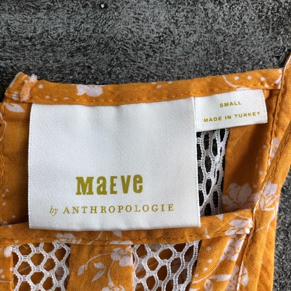 Anthropologie/ Maeve yellow floral tank size S - Picture 4 of 8